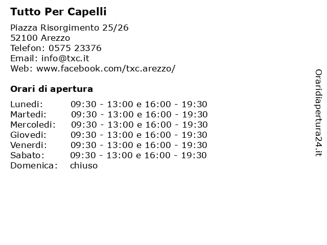 Orari di apertura Tutto Per Capelli Piazza Risorgimento